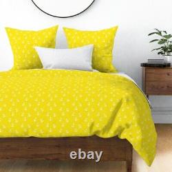 Yellow Anchor Nautical Nursery Anchors Summer Sateen Duvet Cover by Roostery