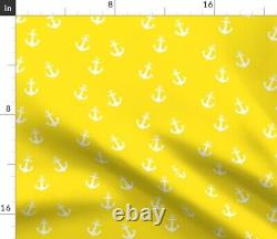 Yellow Anchor Nautical Nursery Throw Pillow Cover w Optional Insert by Roostery