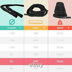 Yes4All Battle Exercise Training Rope with Protective Cover Steel Anchor &