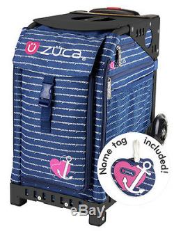 Zuca Bag ANCHOR MY HEART withGIFT Lunchbox and Seat Cover (Black NoFlash Frame)