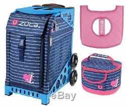 Zuca Sport Bag ANCHOR MY HEART with GIFT Lunchbox and Seat Cover (Blue Frame)