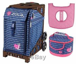 Zuca Sport Bag ANCHOR MY HEART withGIFT Lunchbox and Seat Cover (Brown Frame)