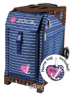 Zuca Sport Bag ANCHOR MY HEART withGIFT Lunchbox and Seat Cover (Brown Frame)