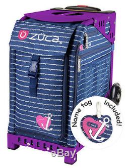Zuca Sport Bag ANCHOR MY HEART withGIFT Lunchbox and Seat Cover (Purple Frame)