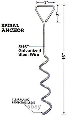 20 Pack de piquets d'ancrage en spirale pour bâche à foin 16 pour sécuriser les couvertures de foin en forme de tire-bouchon