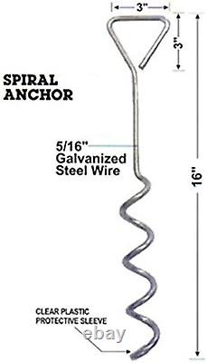 20 Pack de piquets d'ancrage en spirale pour bâche à foin 16 pour sécuriser les couvertures de foin en forme de tire-bouchon