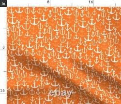 Anchor Anchor Orange Nautique Anchors Anchor Sateen Duvet Cover By Roostery