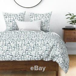 Anchor Baby Blue Nursery Ancres Nautique Sateen Housse De Couette Roostery