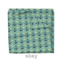 Anchor Côtière Nautique Pêche Poisson Bateau Sateen Couverture De La Couette Par Roostery