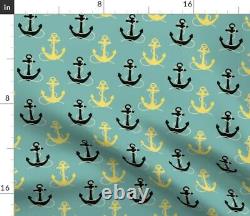 Anchor Côtière Nautique Pêche Poisson Bateau Sateen Couverture De La Couette Par Roostery