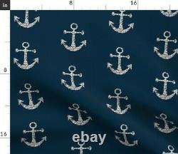 Anchor Nautical Kids Ancres Silver Navy Preppy Sateen Duvet Cover By Roostery