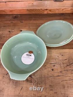 Ancre Hocking Fire King Jadeite 2000 plat à four avec couvercle de 2 litres