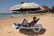 Argent Sur Le Dessus & Noir Sous 2m Sand Anchor Beach Parapluie Extérieur Soleil Shade