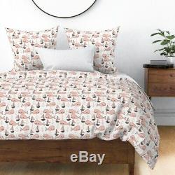 Baleine Rose Nautique Voilier Ancre Nursery Sateen Housse De Couette Roostery