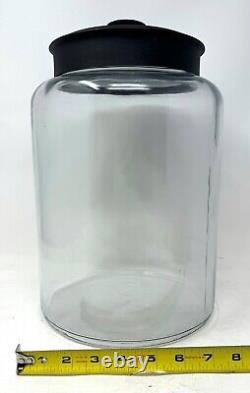 Bocal en verre Anchor Hocking Montana avec couvercle hermétique frais, en métal noir, 2,5 gal. 4 pièces
