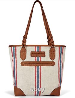 Brighton Capitaine Tote 3D Ancre Baie Nautique Cuir & Toile $375 PDSF NEUF