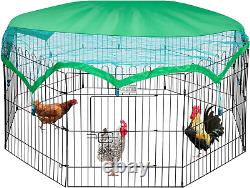 Cage pour poules en métal pliable à 8 panneaux pour extérieur, enclos pour canards dans le jardin