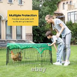 Cage pour poules en métal pliable à 8 panneaux pour extérieur, enclos pour canards dans le jardin