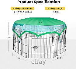 Cage pour poules en métal pliable à 8 panneaux pour extérieur, enclos pour canards dans le jardin