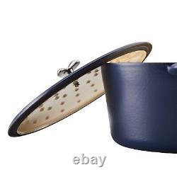 Cocotte/Pot en fonte émaillée avec couvercle, 6 litres Bleu Ancre