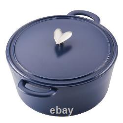 Cocotte/Pot en fonte émaillée avec couvercle, 6 litres Bleu Ancre