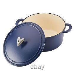 Cocotte/Pot en fonte émaillée avec couvercle, 6 litres Bleu Ancre