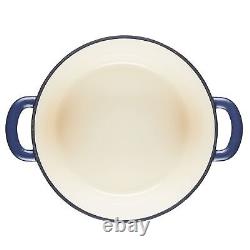 Cocotte/Pot en fonte émaillée avec couvercle, 6 litres, bleu ancre