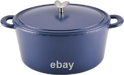 Cocotte en fonte émaillée curry avec couvercle, 6 quarts Anchor Blu