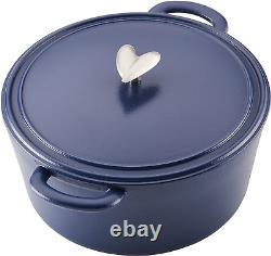 Cocotte en fonte émaillée curry avec couvercle, 6 quarts Anchor Blu