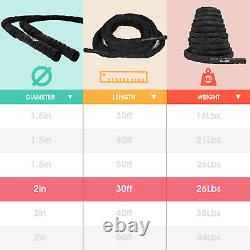 Corde de bataille, corde d'entraînement avec housse, ancre en acier et sangle incluses, corde lourde