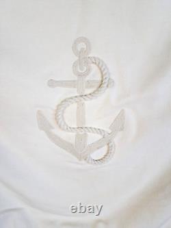Coussin décoratif Lauren Ralph Lauren avec trim en corde nautique et ancre, blanc cassé 20x20