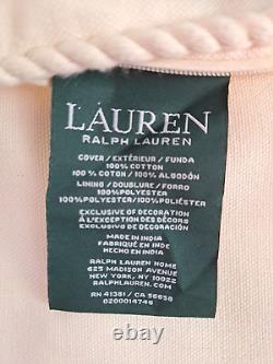 Coussin décoratif Lauren Ralph Lauren avec trim en corde nautique et ancre, blanc cassé 20x20