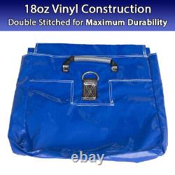 Couverture de sac de sable en vinyle bleu avec ancre de poids de 50 lb, capacité lourde, lot de 4.
