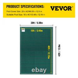 Couverture de sécurité d'hiver pour piscine enterrée 20x42ft avec outils d'ancrage robuste et durable