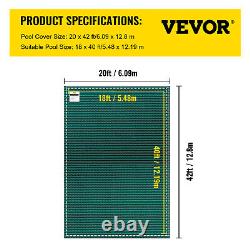 Couverture de sécurité pour piscine enterrée VEVOR Couverture d'hiver pour piscine 20 x 42 pieds avec outils d'ancrage