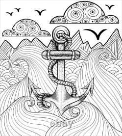 Ensemble de housse de couette Anchor avec taies d'oreiller Imprimé Zentangle Océan Nuages