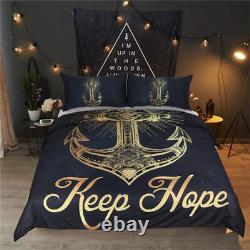 Ensemble de housse de couette Golden Anchor 3D pour lit simple, double, queen et king