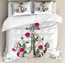 Ensemble de housse de couette ancre romantique marine