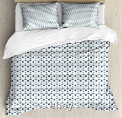 Ensemble de housse de couette bleu nautique Ancres et Coquillages