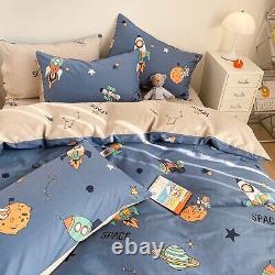 Ensemble de housse de couette d'astronaute Reine 100% coton literie pour enfants garçons filles adolescents