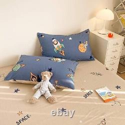 Ensemble de housse de couette d'astronaute Reine 100% coton literie pour enfants garçons filles adolescents