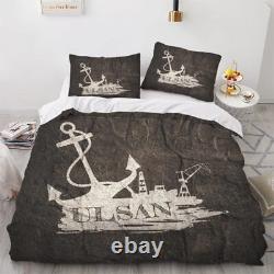 Ensemble de literie 3D Ocean Anchor Bedding Quilt Cover Set 3 Pieces Doux