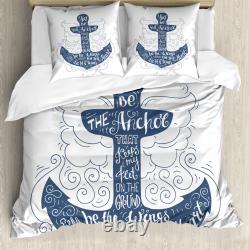 Housse de couette ancre motif marin doodle