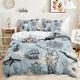 Housse De Couette Ensemble De Lit Ancre Florale Rayée Bleue Bateau Mer Dauphin Doona