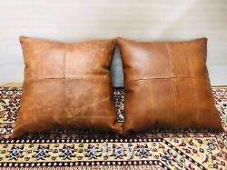 Housse de coussin en cuir de buffle doux pur pour la décoration intérieure d'une taille de 45X45CM au Royaume-Uni