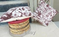 Indian Handmade Tie Dye Shibori Coussin Cover 16x16 Indigo Throw Pillows S 2062