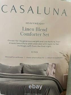 King Linge Poids Lourd Blend Comforter & Sham Set Sage Green Casaluna