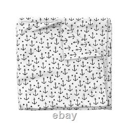 Modern Nautical Nursery Anchor Black And White Sateen Duvet Cover By Roostery
