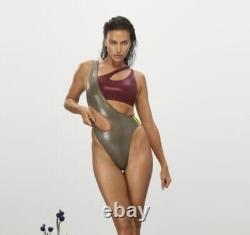 Nouveau maillot de bain deux pièces Adidas IVY Park pour femmes, neuf avec étiquette, rouge olive