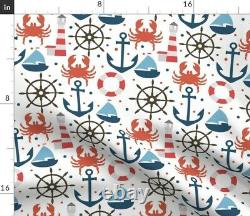 Nursery Beachy Boy Anchor Ship Wheel Sateen Couverture De Couettes Par Roostery